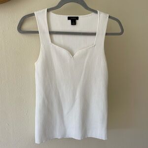 Halogen Ivory Ribbed Tank Top